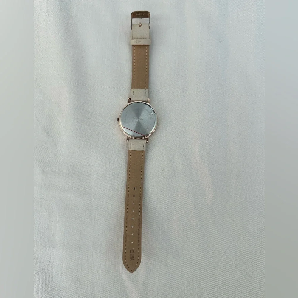 Nanette Wristwatch - Cream Straps. Needs Battery Replacement